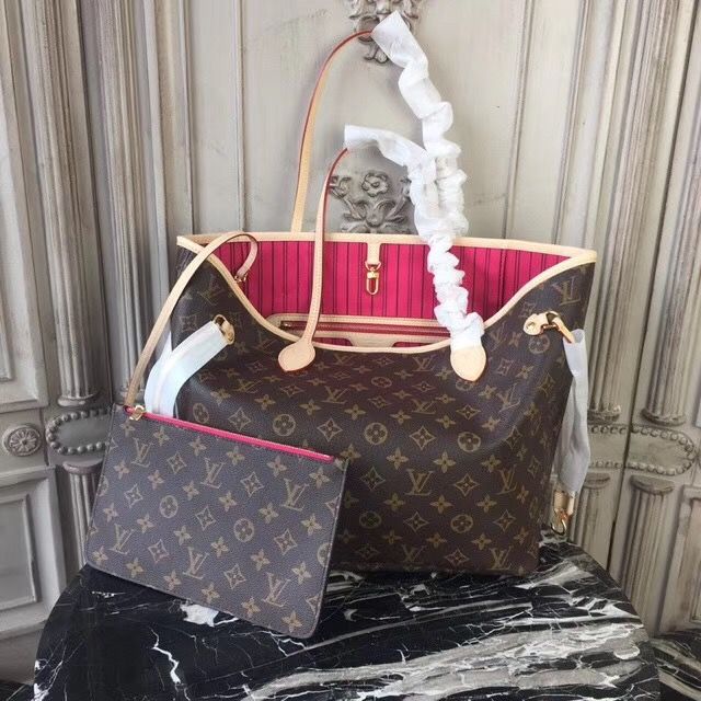 Louis Vuitton Monogram Canvas Neverfull MM with Pivoine Lining M41178 Neverfull Mm Outfit, Louis Vuitton Handbags Neverfull, Sac Louis Vuitton, Mm Monogram, Neverfull Mm Monogram, Handbag Outfit, Louis Vuitton Damier Azur, Neverfull Mm, Iconic Bags