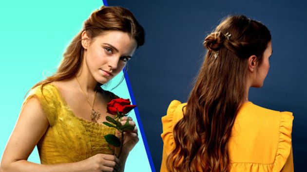 This magical Belle-inspired hair style is the perfect look to wear to see the new live-action Beauty and the Beast, in theaters March 17. Princess Belle Hair, Belle Movie, Disney Hairstyles, Emma Watson Hair, Bella Disney, Emma Watson Belle, Belle Hairstyle, Belle Costume, Beauty And The Beast Party