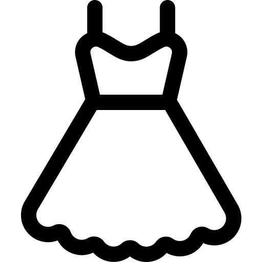 a black and white silhouette of a dress