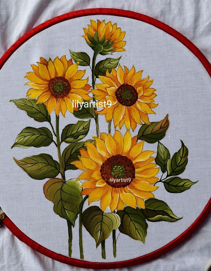 Sunflower bunch painting Flower Motifs For Fabric Painting, Fabric Painting Madhubani, Sun Flower Fabric Painting, Flower Drawing On Clothes, Painting On Fabric Ideas Design, Fabric Painted Clothes, Fabric Painting Flowers Design, Sunflower Fabric Painting, Painting In Clothes