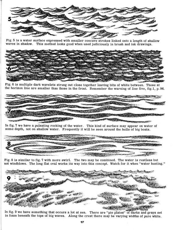 an old book with different types of waves and text on the page, in black and white