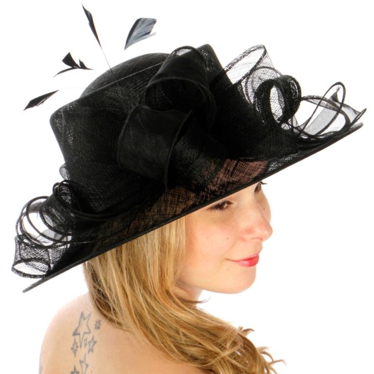 3.5" Brim Width X 4" Crown Height 100% Sinamay Weight 2.5oz Black Feather Dress, Ladies Dress Hats, Sinamay Fascinator, Bridal Fascinator, Fascinator Hat, Dress Hat, Chunky Knit Blanket, Church Hats, Dress Gloves