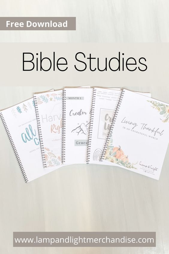 the bible studies are lined up on top of each other, with text overlaying them