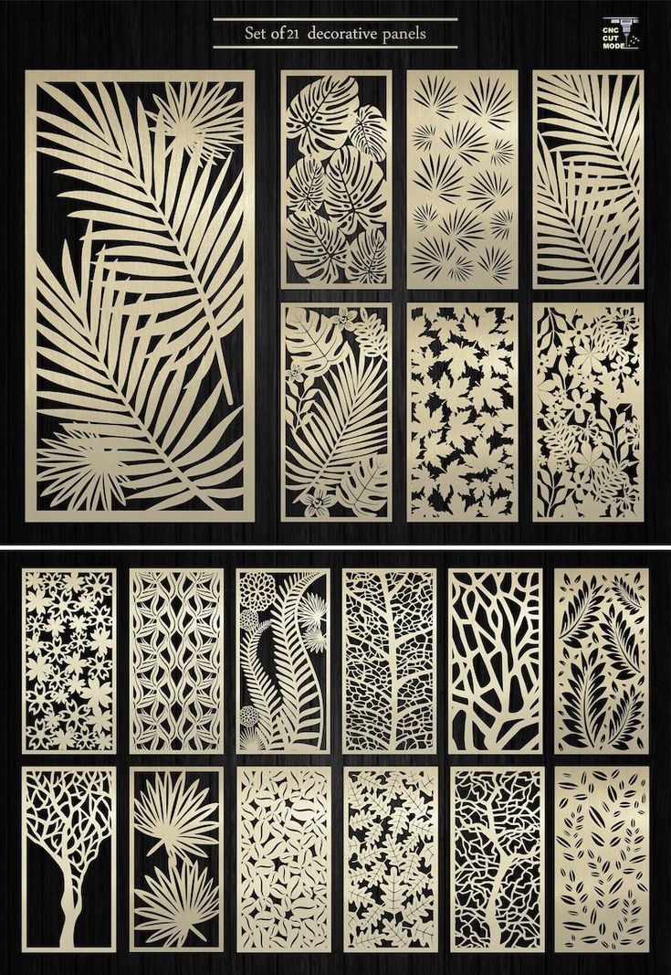 laser cut paper with different patterns and designs on the front, side and back sides