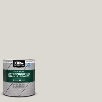 a white paint with the words behrc waterproofing stain and sealer