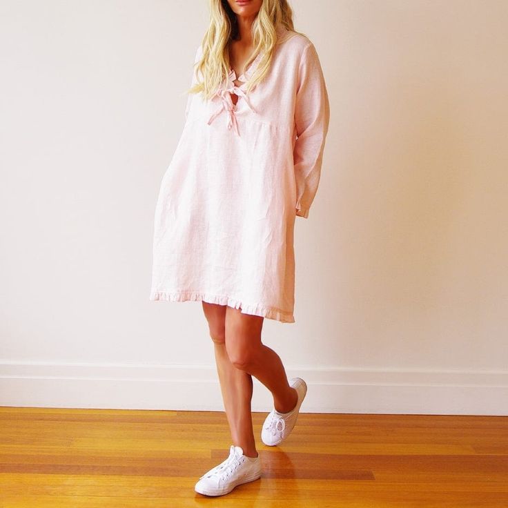 Who's Charlie Who's Charlie Mitsi Linen Dress Pale Pink - Little Miss Muffin Children & Home Casual Pink Linen Dress For Spring, Pink Linen Summer Dress For Daywear, Pink Linen Dress For Summer Daywear, Pink Linen Daywear Dress, Feminine Pink Linen Summer Dress, Casual Pastel Mini Dress For Summer, Peach Spring Daywear Dress, Feminine Pastel Dress For Day Out, Peach Dresses For Spring Daywear