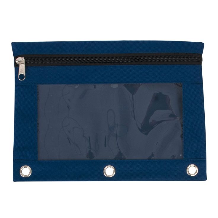 Tired of digging through your bag to find your favorite pen or pencil? Let our wholesale pencil case with windows solve your problem! This pencil case comes complete with holes for a 3 ring binder as well as a transparent window so that you can easily view all of your supplies. 100 Pencil Pouches per Case Fits Any 3 Ring Binder Transparent Window for Visibility Material: Strong 600D Polyester Measures: 10” x 7.5” x 0.5” Rectangular Zipper Pouch Case For School, Rectangular School Case With Zipper Closure, Rectangular Pencil Case With Zipper For Back To School, Functional Rectangular Pencil Case For School, Rectangular Zipper Pouch Organizer For School, Functional Stationery With Zipper Closure For School, School Rectangular Organizer With Zipper Closure, Rectangular School Organizers With Zipper Closure, Functional School Stationery With Zipper Closure