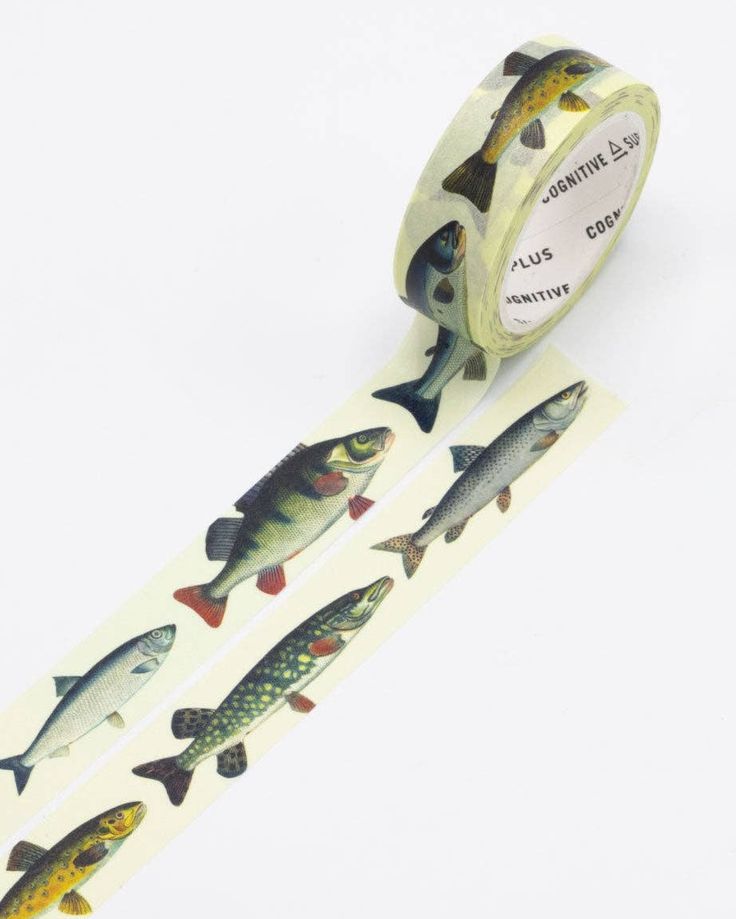 a roll of washi tape with fish on it