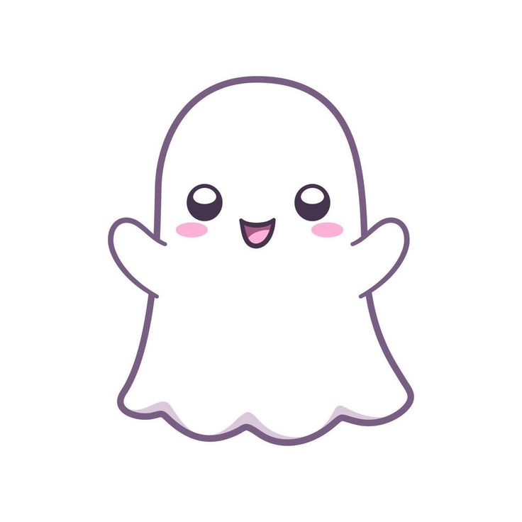 a cartoon ghost with eyes and arms