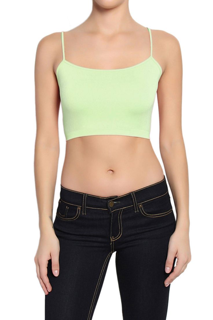 Malta Seamless Strappy Bralette Green Spaghetti Strap Crop Top With Built-in Bra, Green Camisole Crop Top With Built-in Bra, Spring Scoop Neck Crop Top With Built-in Bra, Scoop Neck Crop Top With Built-in Bra For Spring, Solid Crop Top Camisole With Built-in Bra, Stretch Cropped Camisole With Built-in Bra, Spring Cami Sports Bra With Built-in Bra, Summer Cami Sports Bra With Built-in Bra, Spring Solid Color Tank Strap Sports Bra