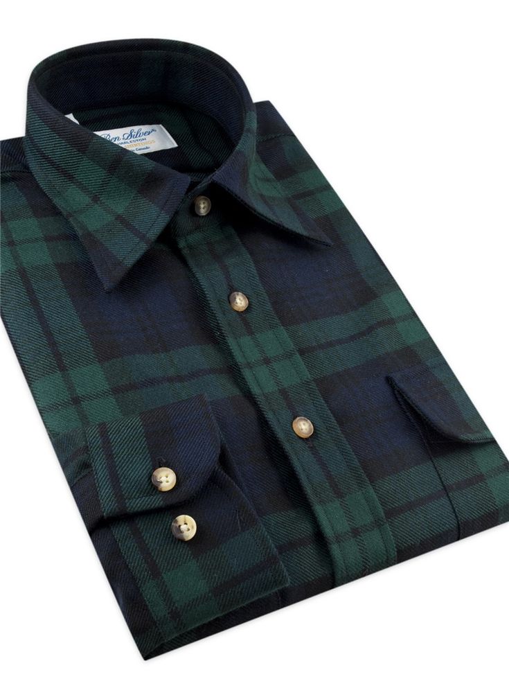 Classic Wool Shirt With Button Closure, Green Collared Classic Flannel Shirt, Classic Green Collared Flannel Shirt, Classic Plaid Flannel Shirt With Button Cuffs, Classic Plaid Shirt With Button Cuffs, Classic Plaid Shirt With Welt Pockets, Classic Plaid Flannel Shirt With Welt Pockets, Classic Flannel Shirt With Spread Collar, Classic Winter Flannel Shirt With Spread Collar