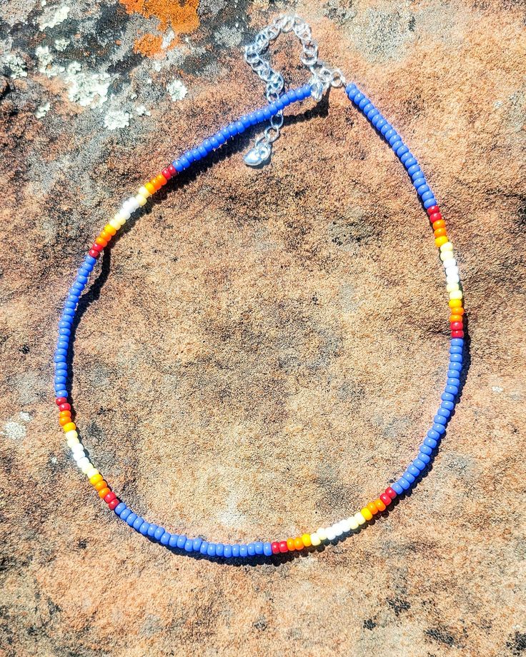 Our latest summer choker! These colors will look perfect out on the beach ⛱ Summer Beads Ideas, Necklaces With Beads Ideas, Blue Necklaces For Summer Beach, Blue Beaded Necklaces For Beach In Summer, Blue Beaded Necklaces For Beach Season, Casual Blue Choker With Colorful Beads, Summer Vacation Beaded Strand Necklaces, Summer Vacation Beaded Strand Necklace, Strand Beaded Necklace For Summer Vacation