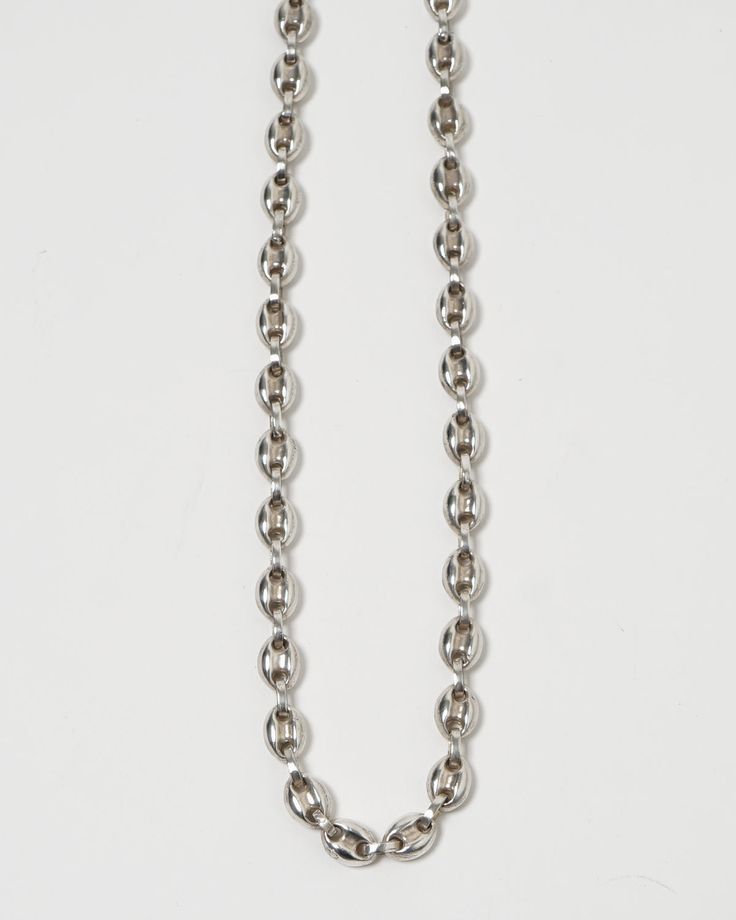 Silver Anchor Chain Necklace Silver Chunky Chain Long Necklace, Polished Silver Metal Chain Necklace, Silver Chain Necklace With Polished Finish, Luxury Long Silver Chain Necklace, Silver Polished Chain Necklace, Silver Oval Chain Jewelry, Luxury Oval Link Silver Chain Necklace, Silver Sterling Chunky Chain Necklace, Silver Sterling Silver Chunky Chain Necklace