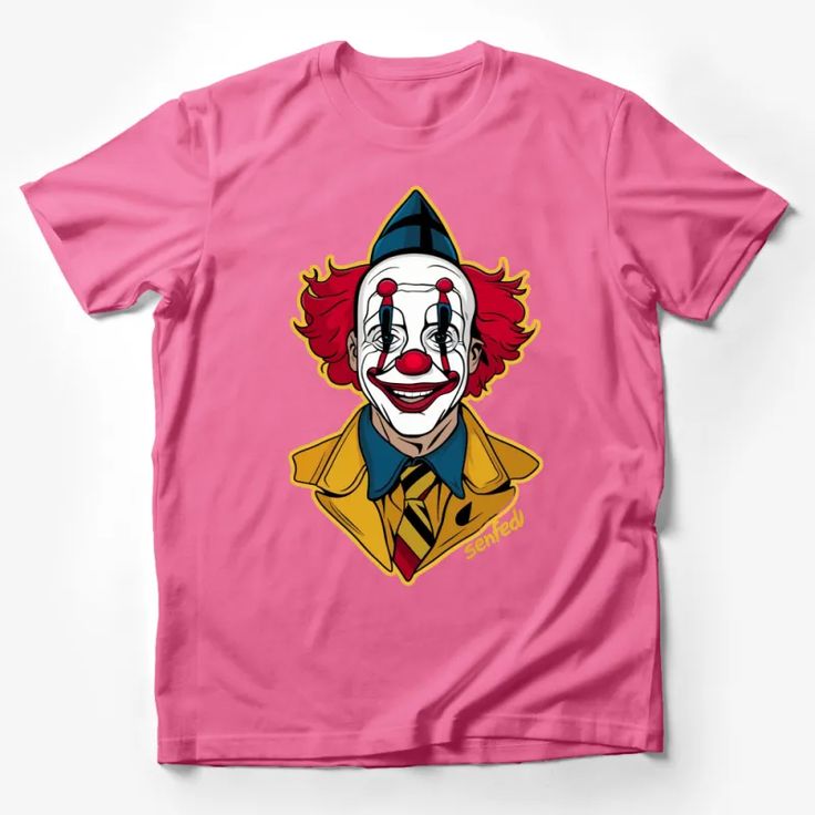 Clown Graphic T-Shirt, Colorful Circus Clown Art Tee, Unique Jester Design, Casual Fashion Top for All Male T-Shirt Custom graphic T-Shirt.Customize your color Pink T-shirt With Character Print For Summer, Pink Funny Print Crew Neck T-shirt, Pink Crew Neck T-shirt With Funny Print, Fun Pink Shirt With Cartoon Print, Funny Multicolor Shirt With Cartoon Print, Novelty Short Sleeve Shirt With Cartoon Print, Funny Cartoon Print Relaxed Fit T-shirt, Pink Sublimation Print T-shirt For Fan Merchandise, Pink Cotton Shirt With Character Print