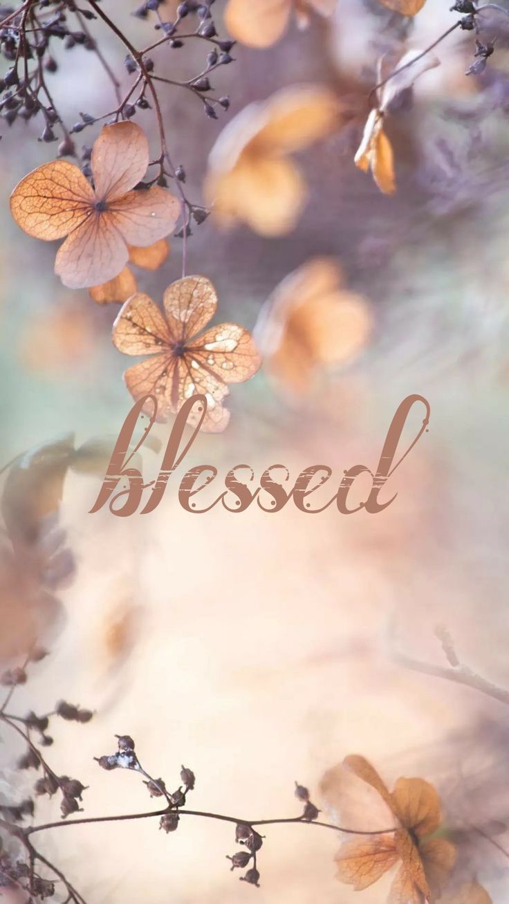 the words, blessing are surrounded by flowers and leaves in front of a blurry background