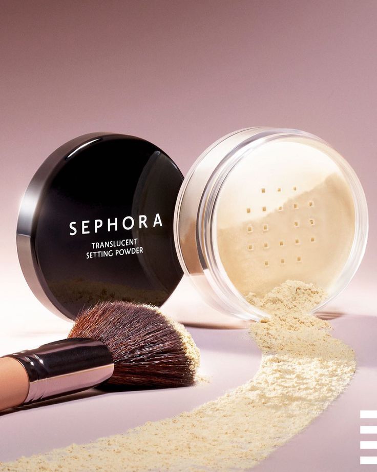 SEPHORA COLLECTION Translucent Setting Powder: A universal, airy, micro-fine translucent loose setting powder that blurs skin’s texture and sets makeup with a natural, soft focus. Sephora Translucent Powder, Sephora Setting Powder, Makeup Powder Photography, Loose Powder Product Photography, Setting Powder Photography, Powder Makeup Photography, Loose Powder Photography, Setting Powder For Dry Skin, Sephora Powder