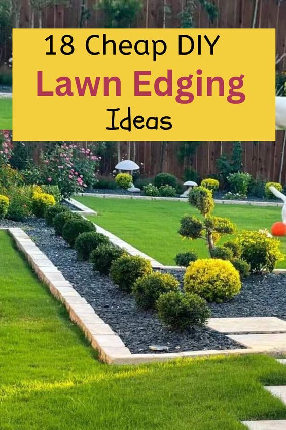 Garden Boarders Ideas, Garden Edging Ideas Cheap, Lawn Edging Ideas, Easy Landscaping Front Yard, Patio Edging, Front Lawn Landscaping, Cheap Landscaping Ideas, Cozy Garden, Lawn Design