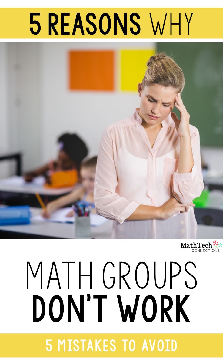 a woman is talking on her cell phone with the text 5 reason why math groups don't work