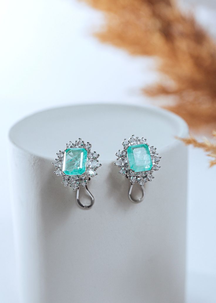 Turquoise and Celeste gemstones, 925 Sterling Silver, Zirconium Stones Princess Earrings, How To Clean Metal, Polish Jewelry, Cleaning Jewelry, Precious Metals, Precious Stones, Metallic Silver, Jewelry Box, Silver Jewelry