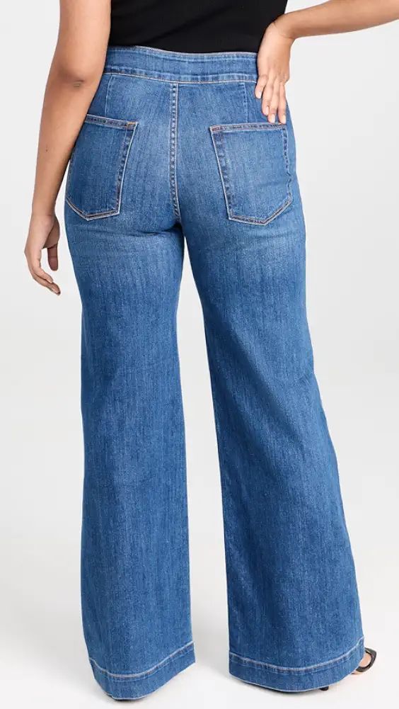 ASKK NY Brighton Wide Leg Jeans | Shopbop Non-stretch Denim Jeans With Zip Fly, Mid-rise Jeans With Zipper Closure For Fall, Denim Blue Jeans With Zip Fly, Denim Blue Bottoms With Zipper Closure For Fall, Non-stretch Denim Jeans, Denim Blue Bottoms With Zipper For Fall, Non-stretch Denim Bottoms With Zip Fly, High Waist Jeans With Zip Fly For Work, Stretch Dark Wash Pants With Button Closure