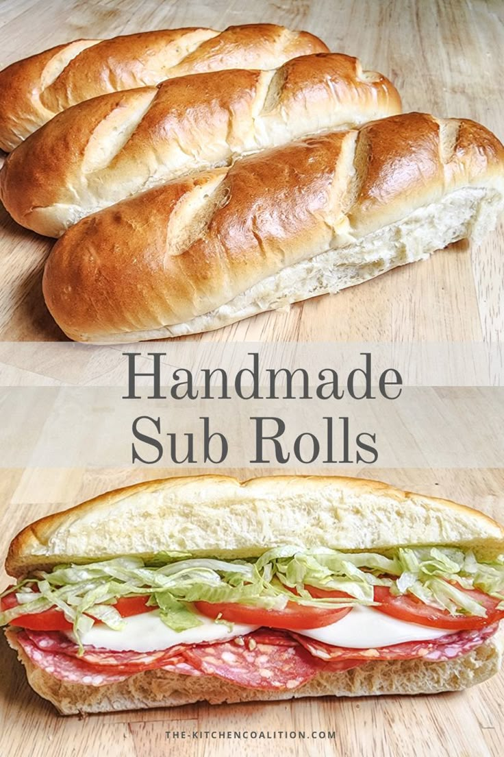 Sub rolls Recipe For Sandwich Bread, Butter Sandwich Bread, Sub Buns Sandwiches, Recipes You Have To Try, Brioche Hoagie Rolls, Homemade Sub Rolls Easy, Bread For Sandwiches Recipe, Bread Roll Recipes Homemade, Store Bought Bread Recipes