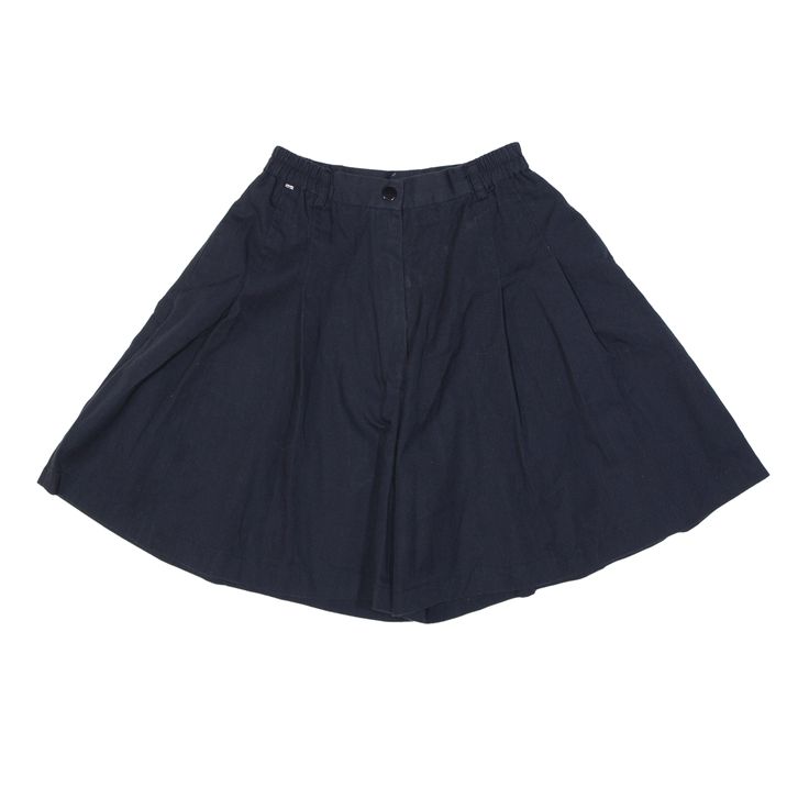 Pleated Chino Shorts Blue Relaxed Womens XS W22 Summer Bottoms With Pleated Waist For Daywear, Cotton Bottoms With Pleated Waist In Short Length, Cotton Bottoms With Pleated Waist And Short Length, Spring Bottoms With Pleated Waist And Short Inseam, Casual Cotton Bottoms With Pleated Waist, Blue Cotton Bottoms With Pleated Waist, Navy Shorts With Elastic Waistband For Spring, Navy Knee-length Bottoms With Pockets, Knee-length Bottoms With Pleated Waist For Daywear