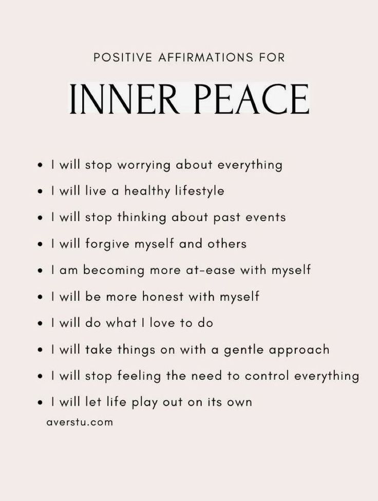 a poem that says, positive affirmations for inner peace