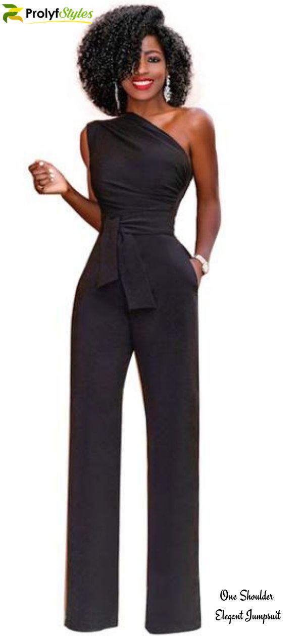 One shoulder jumpsuit outfit is a great choice for a formal event such as a cocktail party. This chic one shoulder jumpsuit is an all-rounder. Shop online at ProLyf Styles for Wedding One Shoulder Jumpsuit, one shoulder jumpsuit casual, one shoulder jumpsuit plus size, one shoulder jumpsuit parties #jumpsuit #womensfashion #womenswear  #cocktailoutfit Fitted Strapless Jumpsuits And Rompers For Formal Occasions, Formal Strapless Fitted Jumpsuits And Rompers, Strapless Fitted Jumpsuit For Formal Occasions, Formal Strapless Fitted Jumpsuit, Elegant Fitted Strapless Jumpsuits And Rompers, Elegant Strapless Fitted Jumpsuits And Rompers, Formal Stretch Strapless Jumpsuit, Elegant One-shoulder Jumpsuits And Rompers For Date Night, Elegant Strapless Jumpsuits And Rompers