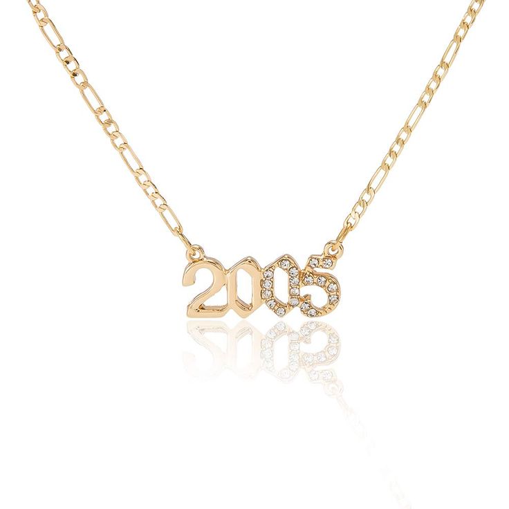 2005 Aesthetic Number, 2005 Necklace, 1997 Necklace, Gold 2000 Necklace, 2003 Gold Necklace, 2000s Name Necklace, 2005 Aesthetic, Meaningful Necklace, Number Necklace