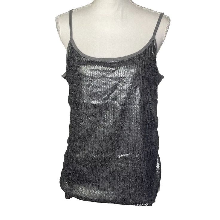 Torrid Women’s Sequined Camisole Blouse Spaghetti Straps Tank Gray Size 2x *Please Review Photos Prior To Purchase! Measurements: Busts: 38'' Waist:46'' Length: 28'' **Measurements Are Approximate Keywords: Sequined, Camisole, Gray * Note Items From My Store Our Sourced From Various Locations And Most Types Are Sold In The Following Conditions: New, New Without Tags, Liquidation Preowned And Vintage. Items Are Looked Over And We Try To Note Any Flaws. Sometime They May Be Missed Please Reach Out Camisole Tops With Adjustable Straps For Party, Party Camisole Tops With Adjustable Straps, Party Tank Camisole With Straps, Party Camisole Tank Top With Adjustable Straps, Party Tank Top With Adjustable Straps, Night Out Camisole Vest Top, Cami Top With Straps For Night Out, Spaghetti Strap Vest Top For Night Out, Night Out Cami Top With Straps