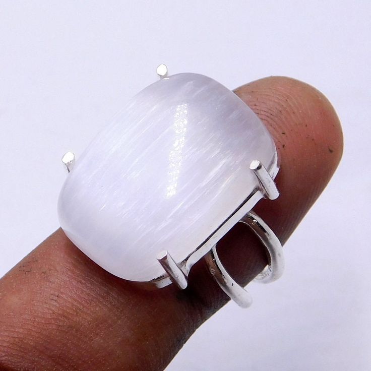 Weight of ring 8 Gm, 100% Made with high quality genuine natural Selenite gemstone Dimensions Stone With Silver (Length 22 Millimeter) Stone With Silver (width 15 Millimeter) Stamped: 925 i make jewelry for a very special kind of Women's men's ,This stunning is handcrafted by one of our talented artisans. It is set in precious Fine Jewelry 925 Sterling Silver Jewelry, Polished to a brilliant luster> You can also contact us for a separate order, or place an order? Returns and exchange details We Modern White Crystal Ring Gift, Modern White Moonstone Ring As Gift, Modern White Moonstone Ring Gift, Modern White Moonstone Ring, Modern White Moonstone Ring In Sterling Silver, Adjustable Rectangular White Ring, Adjustable White Rectangular Ring, White Adjustable Rectangular Ring, Modern Adjustable White Crystal Ring