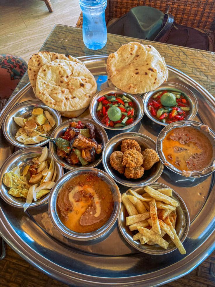 a platter filled with different types of food