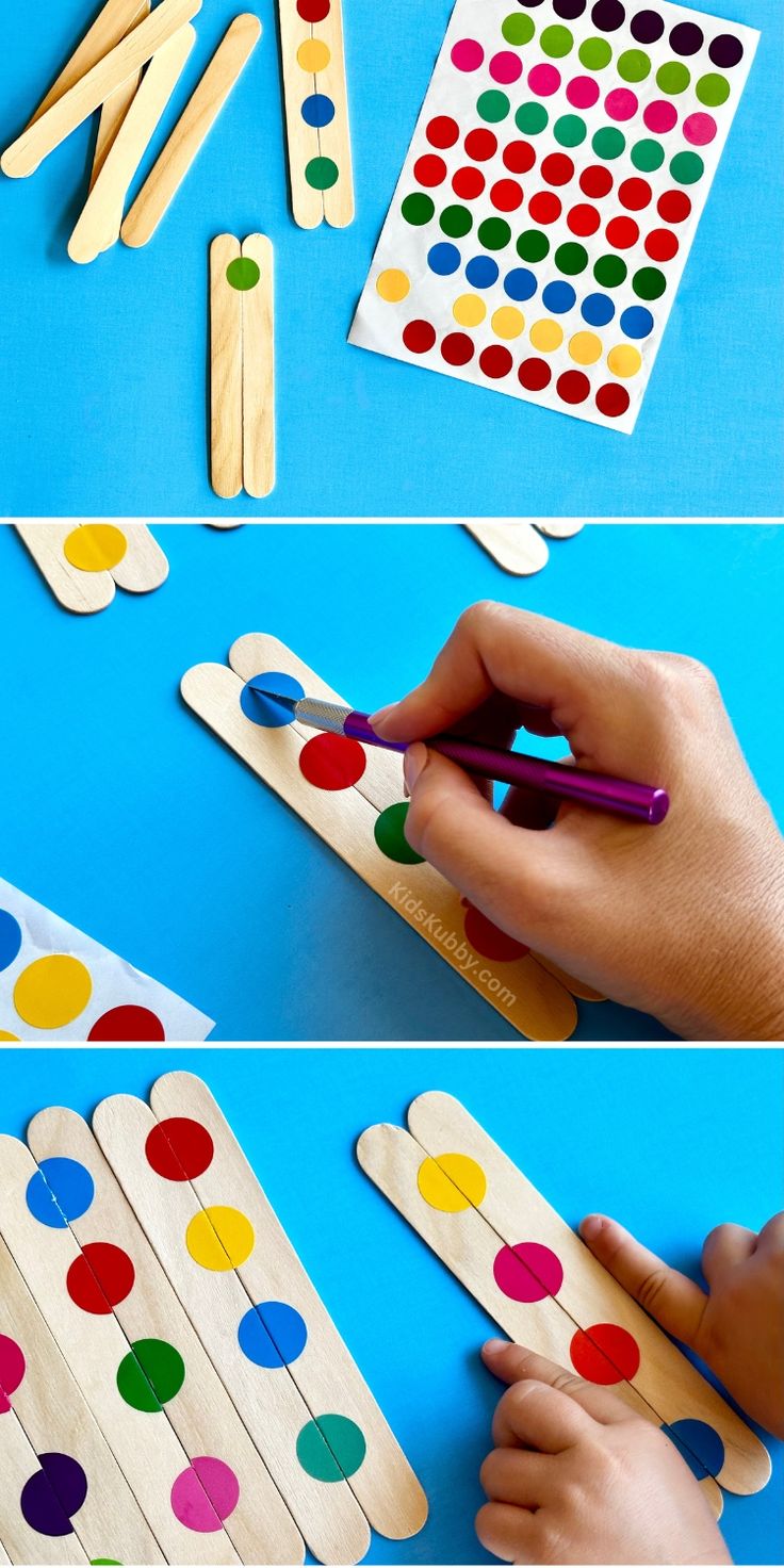 this is an easy and fun way to teach kids how to use popsticks