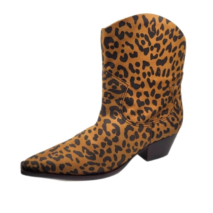 New Without Box. Schutz Tessie Midheeled Bootie In Nubuck Leopard Print. Pull On Style Cowboy Boot. Pointed, Square Toe. 8 Inch Shaft, 2 Inch Heel. Nubuck Suede Upper With Leather Sole. Made In Brazil $154 Retail Price Casual Brown Mid-calf Boots With Reinforced Heel, Brown Suede Pointed Toe Mid-calf Boots, Brown Pointed Toe Suede Mid-calf Boots, Brown Suede Mid-calf Boots With Pointed Toe, Brown Pointed Toe Mid-calf Boots For Fall, Fall Brown Pointed Toe Mid-calf Boots, Brown Suede Heeled Boots With Snip Toe, Fitted Leopard Print Boots With Round Toe, Brown Low Heel Boots For Fall