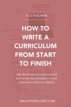 a pink background with the words how to write a curriculum from start to finish