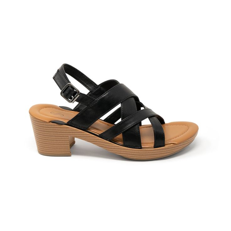 Introducing the Phoenix elegant and classy, this sandal slide goes effortlessly with any outfit. Pair it with classic denim, a fun summer maxi or, let the classic colors add a stylish pop to your fave pair of black jeans. What makes Solely Jane so unique? We have a patented technology that allows the tops to be interchangeable! This means you can swap the top for a different style top using the same base sole. Our customers love this aspect for traveling, less storage for shoes and cost savings. Black Sandals With Padded Heel For Spring, Black Low Heel Sandals For Spring, Casual Black Wedge Sandals With Padded Heel, Casual Black Block Heel Wedge Sandals, Casual Black Wedge Sandals With Block Heel, Black Open Heel Sandals For Spring, Black Block Heel Sandals For Spring, Casual Summer Wedge Sandals With Padded Heel, Spring Black Open Toe Slingback Sandals