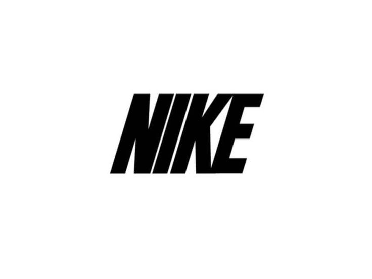 the nike logo is shown in black and white