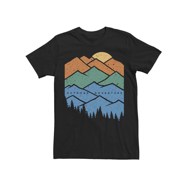 This men's mountain graphic tee is perfect for your everyday adventures. This men's mountain graphic tee is perfect for your everyday adventures. Crewneck Short sleevesFABRIC & CARE Cotton Machine wash Imported Color: Black. Gender: male. Age Group: kids. Black Graphic Print Top For Outdoor Activities, Black Letter Print T-shirt For Outdoor, Black Crew Neck T-shirt For Outdoor Activities, Black Graphic Tee For Adventure, Black Graphic Tee For Camping, Casual Black T-shirt For Hiking, Black Letter Print T-shirt For Hiking, Graphic Tee Shirt With Screen Print For Adventure, Black Crew Neck T-shirt For Outdoor