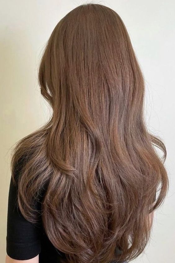 Korean Soft Brown Hairstyles Korean Haircolour Women, Curl Korean Hair, Korean Hair Color Brown Natural, Korean Hair Color Women, Korean Style Haircut For Women, Korean Light Brown Hair, Light Brown Hair All Over Color, Long Korean Hairstyles, Light Perm