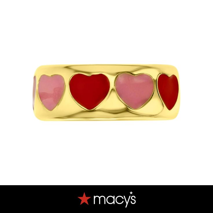 in stock Red 14k Gold Jewelry For Valentine's Day, Red Enamel Jewelry For Valentine's Day, Macy's Pink Jewelry For Anniversary, Easter Essentials, Heart Band, Bare Beauty, Easter Shopping, Pink Enamel, Luxe Gifts