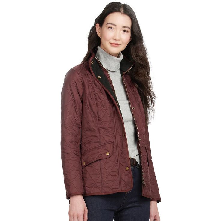 Inspired by classically styled equestrian jackets, the Barbour Cavalry Polarquilt Jacket brings a sleek, refined style and a cozy feel to our casual, cool-weather wardrobe. The Cavalry not only features a polished slim silhouette, but also boasts a fleece lining that curbs the cold and keeps you warm. A storm flap and generously sized collar keep pesky drafts at bay, and the two hand pockets easily safeguard necessities. So whether you're meandering around the horse barn or the local park, the Barbour Quilted Jacket, Waxed Cotton Jacket, Jackets Online, Waxed Cotton, Quilted Jacket, Winter Wear, Capsule Wardrobe, Plum, Leather Jacket