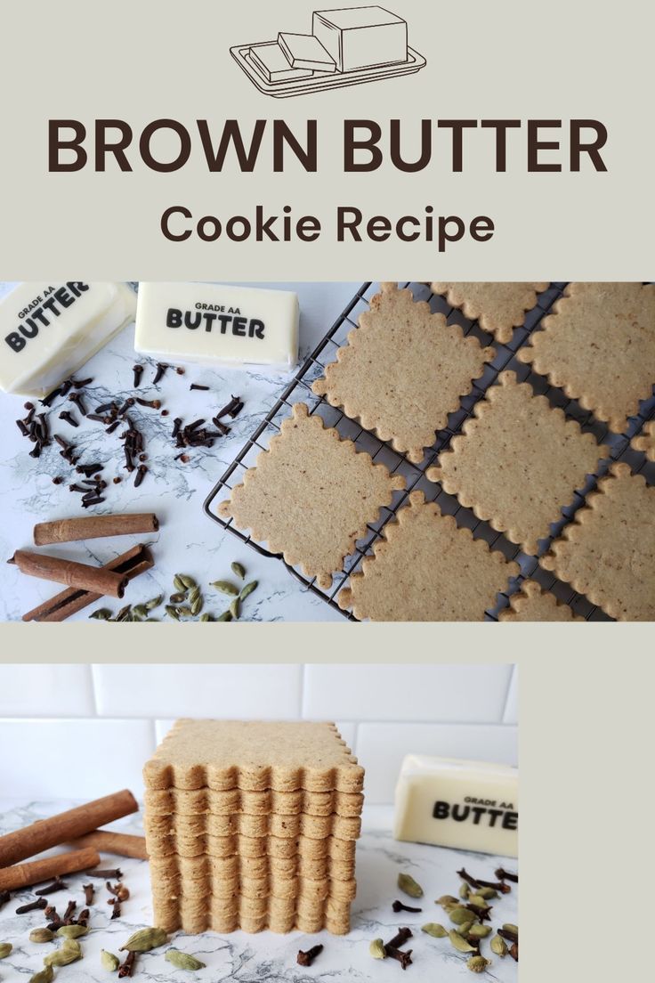 Brown butter spiced cookies on a cooling rack, and a stack of brown butter spiced cookies Brown Butter Sugar Cookie Recipe, Shortbread Sugar Cookie Recipe, Spiced Shortbread, Brown Sugar Cookie Recipe, Sauteed Asparagus, Butter Shortbread Cookies, Christmas Cutout Cookies, Butter Sugar Cookies, Brown Butter Cookies