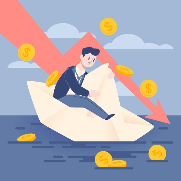 a man sitting on top of a paper boat with money coming out of it