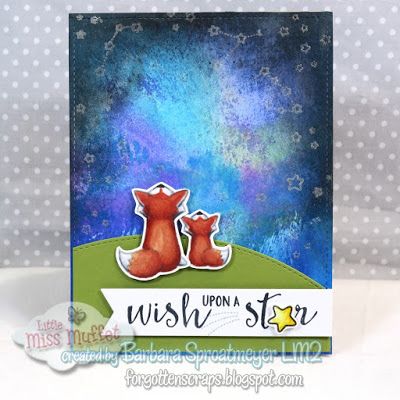 a card with two foxes on it and the words wish upon a star written in white