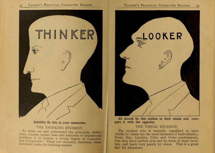 an open book with two pictures of men's heads and the words thinker