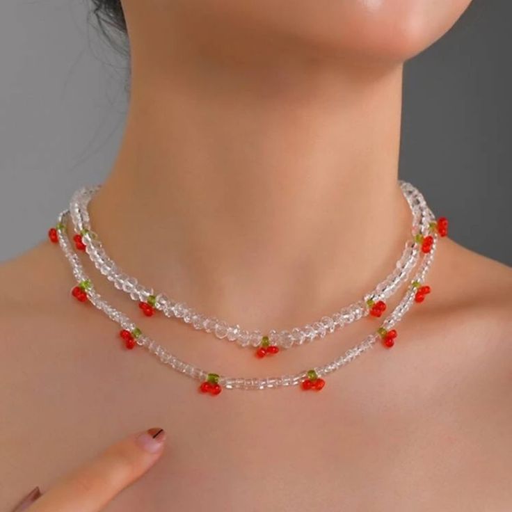 This Unique Piece Is A Wonderful Addition To Your Wardrobe And Your Style; Sure To Get Lots Of Compliments! Gshmjh00m00m6a2 Trendy Red Beaded Necklaces, Casual Red Beaded Chain Jewelry, Red Beaded Necklaces For Summer, Adjustable Red Necklaces For Summer, Summer Red Necklaces With Colorful Beads, Trendy Red Beaded Necklace, Summer Red Necklace With Colorful Beads, Casual Red Beaded Necklace, Trendy Handmade Red Beaded Necklaces