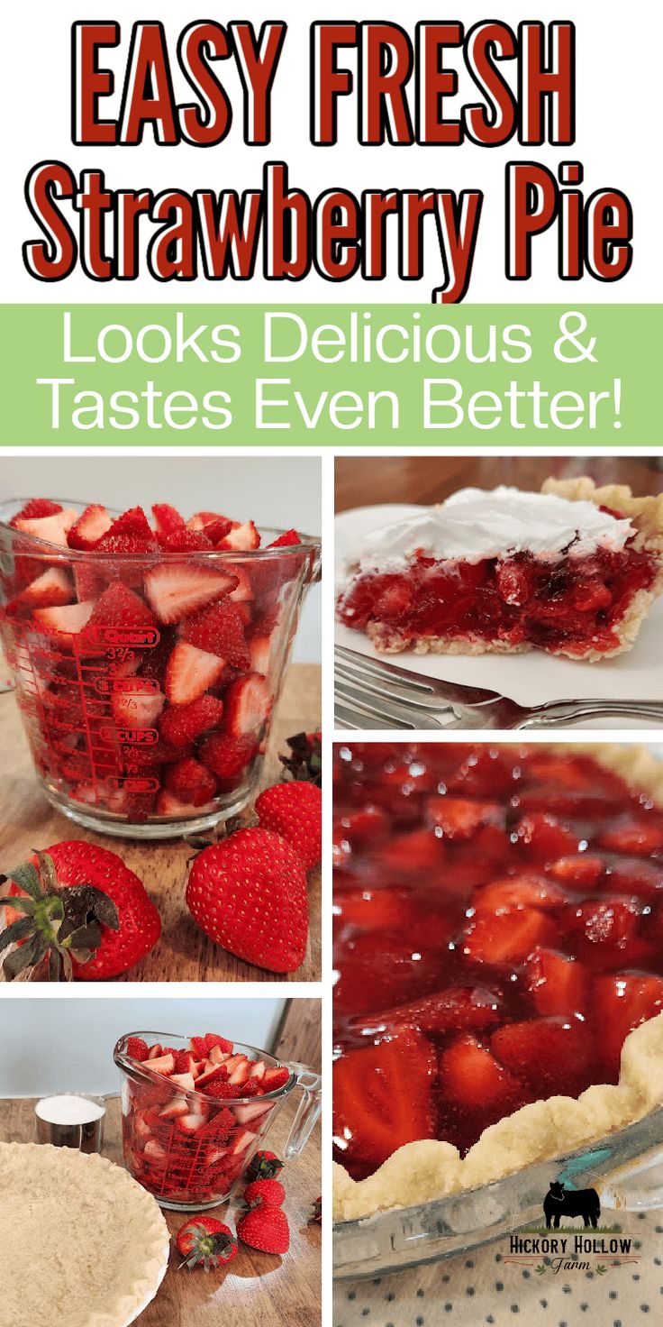 easy fresh strawberry pie looks delicious and tastes even better - click to see the recipe below