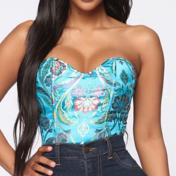 Beautiful Blue Bustier. Pair With Jeans, Skirt, Or Slacks. Padded Bra Cups. Back Zipper. Fashion Nova. Nwt Blue Fitted Bandeau Tube Top, Fitted Blue Bandeau Tube Top, Blue Club Tops For Spring, Blue Tops For Spring Club Season, Blue Tops For Club And Spring Season, Blue Sleeveless Tube Top For Club, Blue Bandeau Tube Top For Night Out, Blue Strapless Tube Top For Party, Fitted Light Blue Tube Top For Summer