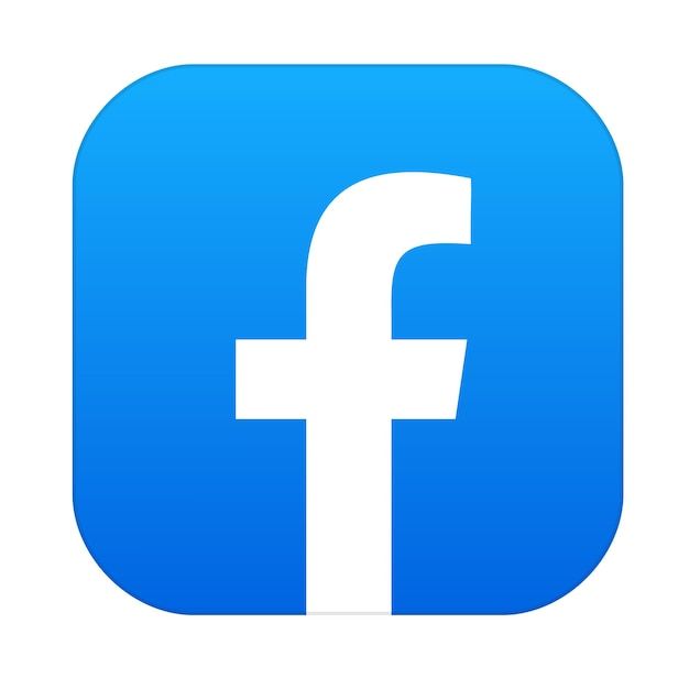 the facebook logo is shown in blue and has white letters that read'f '