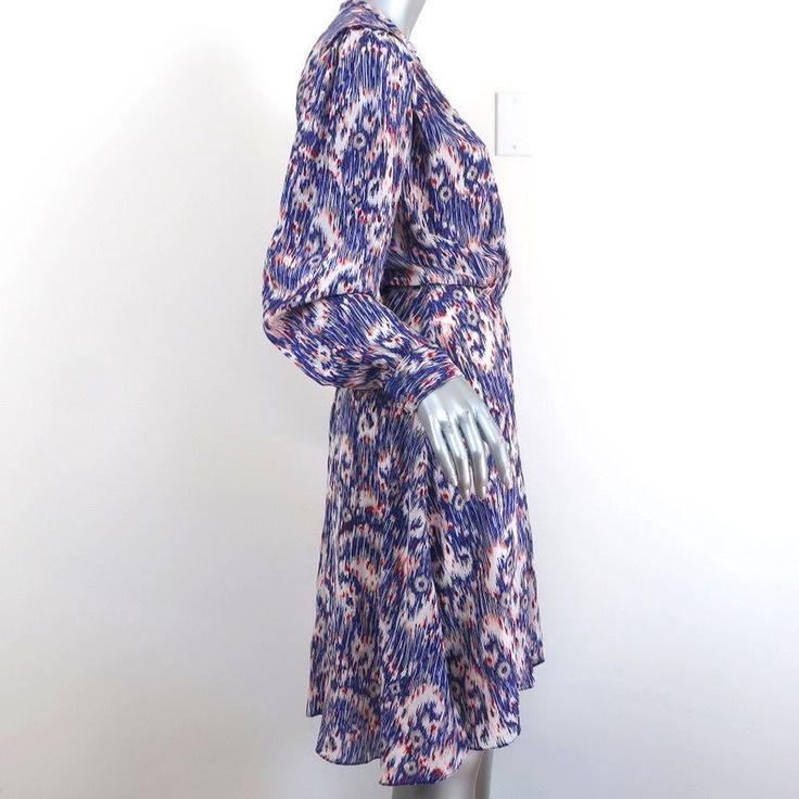 New with tags! Excellent condition. No flaws. Retails for $650! -**- Silk Long Sleeve Pleated Midi Dress, Casual Long Sleeve Silk Dress, Ikat Print, Isabel Marant Etoile, Printed Silk, Isabel Marant, Silk Printing, Dresses With Sleeves, Long Sleeve Dress